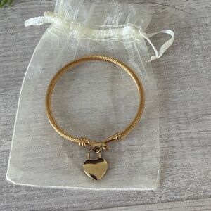 Gold Heart Charm Bracelet